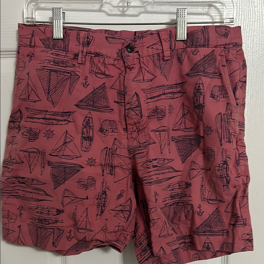 Ralph Lauren Red Nautical Print Board Shorts